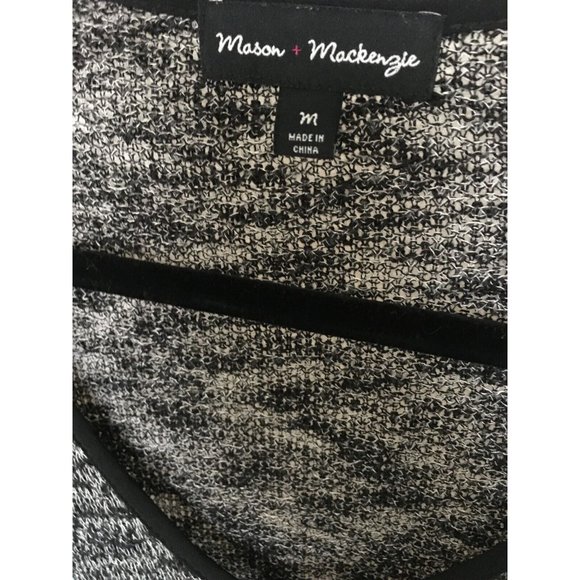 Mason Mackenzie Sweater Black White White Knit Top Size Medium SW1 - Picture 2 of 7